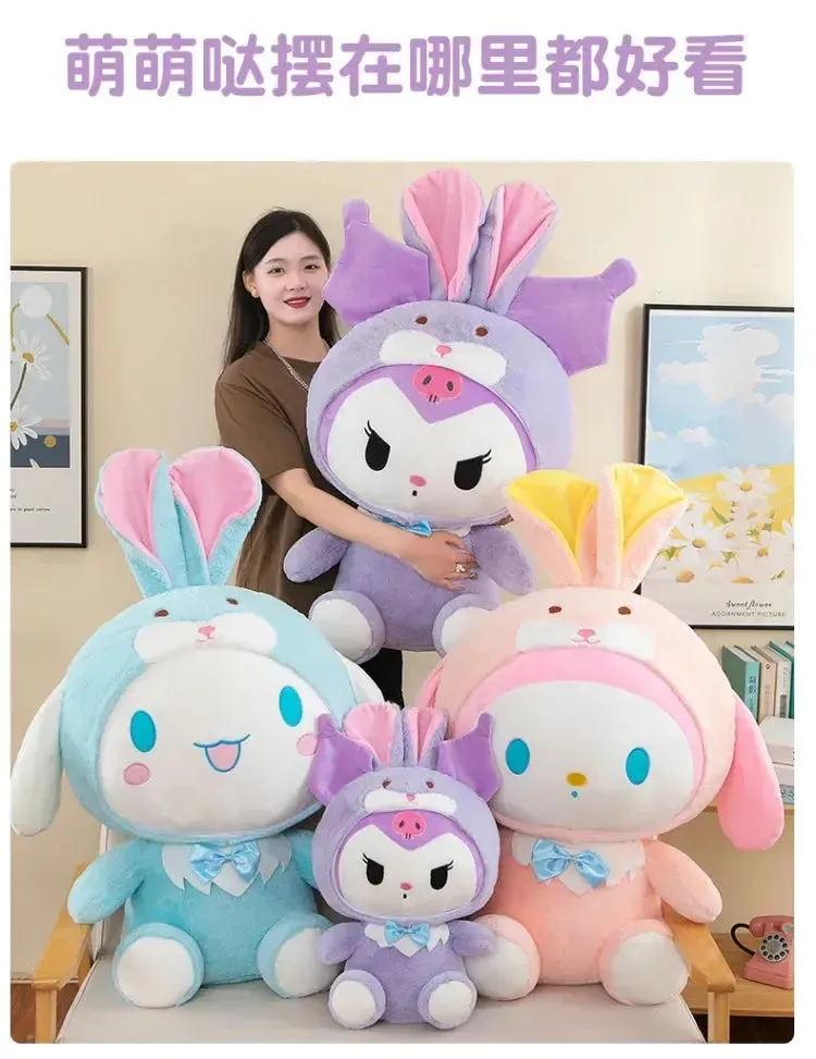 80cm Sanrio Large Plush Toy – Kuromi, My Melody & Cinnamoroll | Big Size Stuffed Animal Pillow | Perfect Gift