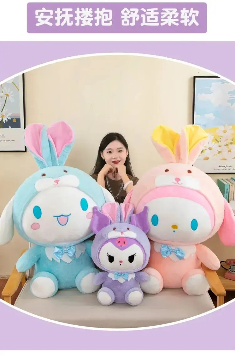 80cm Sanrio Large Plush Toy – Kuromi, My Melody & Cinnamoroll | Big Size Stuffed Animal Pillow | Perfect Gift