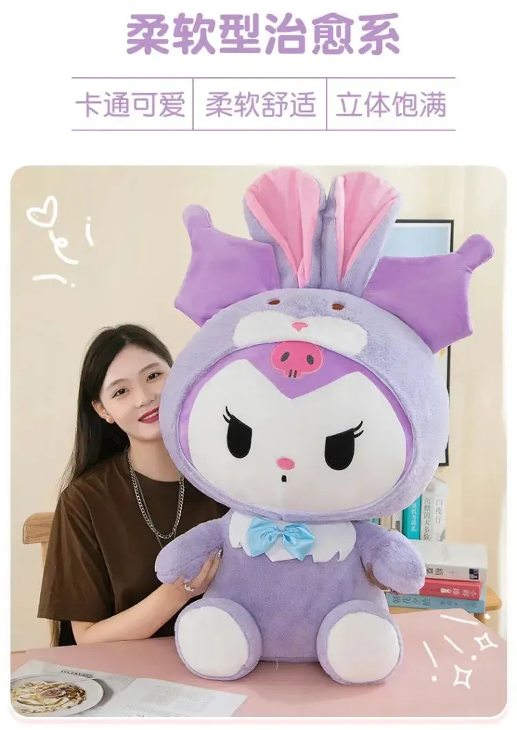 80cm Sanrio Large Plush Toy – Kuromi, My Melody & Cinnamoroll | Big Size Stuffed Animal Pillow | Perfect Gift