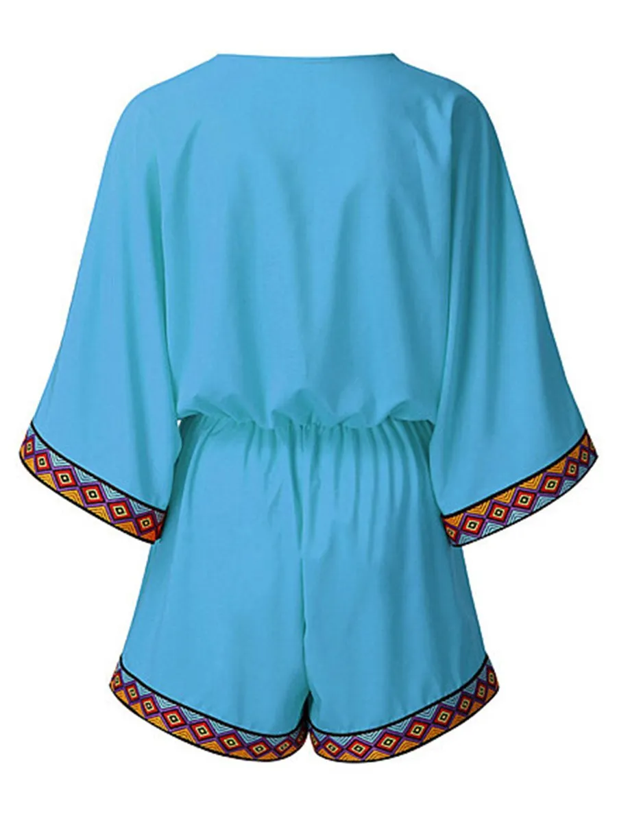 Bohemian Retro Beach Vacation Jumpsuit