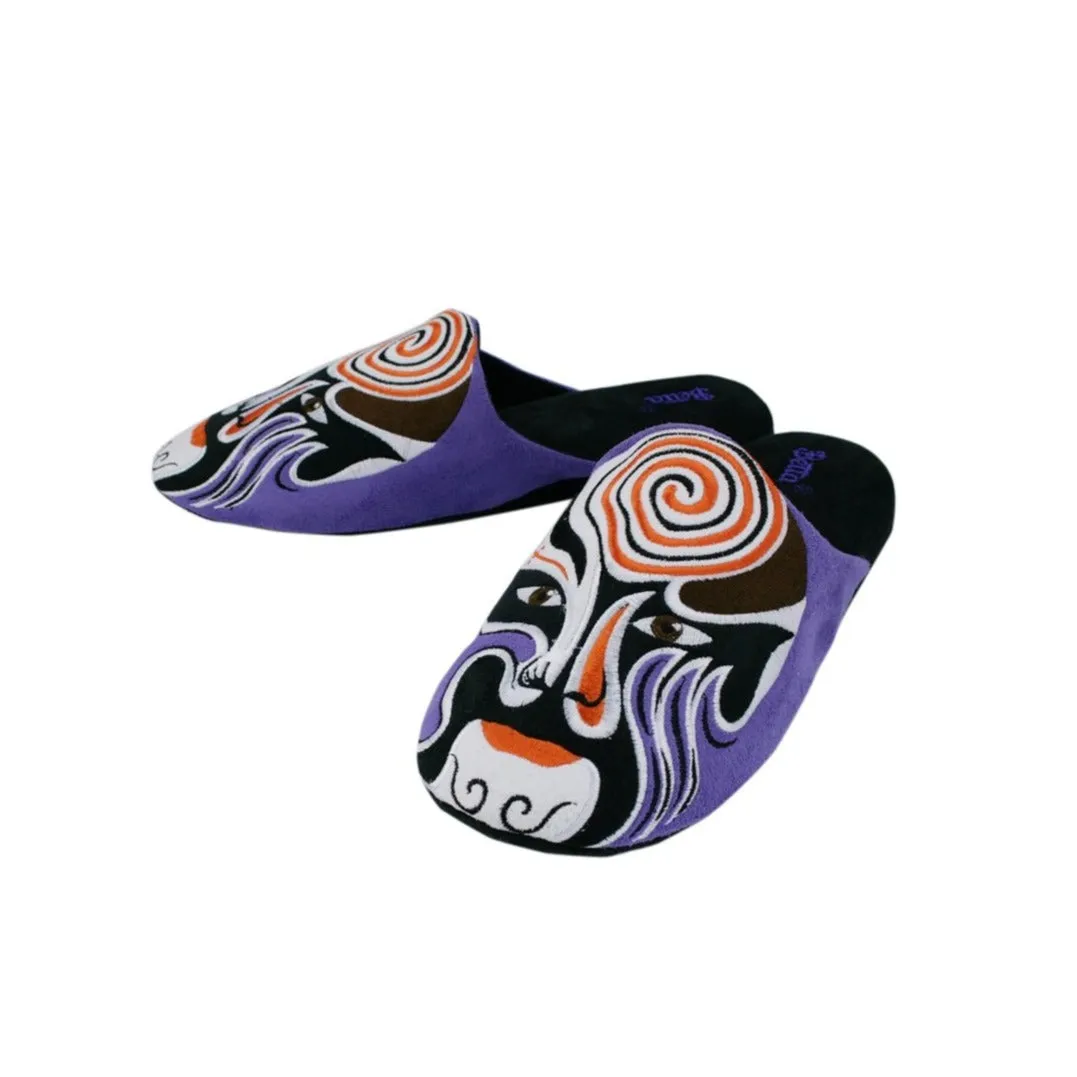 Chinese Opera Man Slippers By Betta, Purple Zheng Ziming