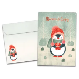 Cozy Penguin Holiday Card