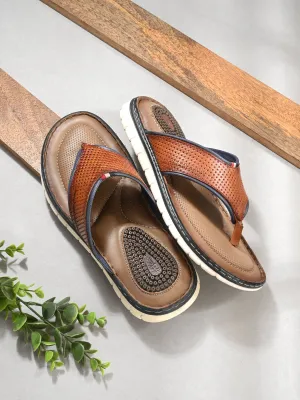 Hitz Men's Tan Leather Casual Slipper