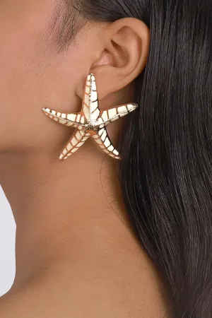 Large Enamel Starfish Stud Earrings