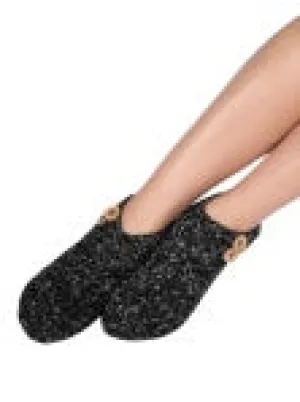 Latte Love Bootie Slipper Sock 202060082C - Black Melange (Regular Price $29.99)