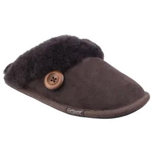 Lechlade Sheepskin Mule Slippers Chocolate