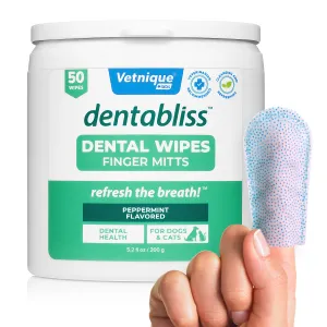 NEW! Dentabliss Daily Dental Wipes Finger Mitts 50 Count Jar