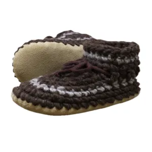 Padraig Cottage Youth Slippers - Brown Stripe