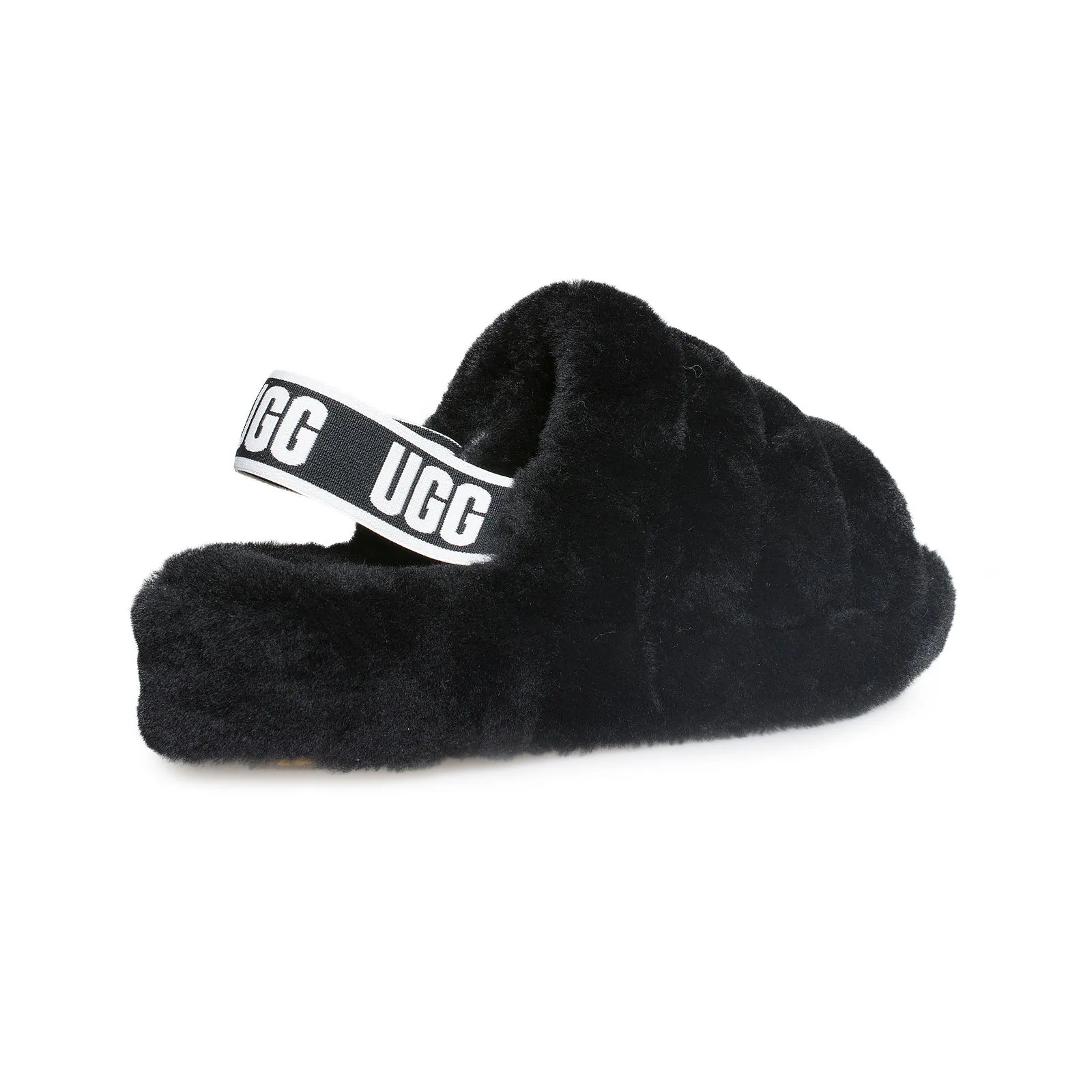 UGG Fluff Yeah Slide Black Slippers - Women's