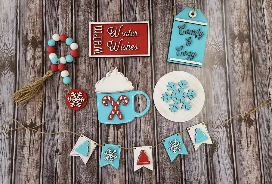 Warm wishes winter tiered tray set